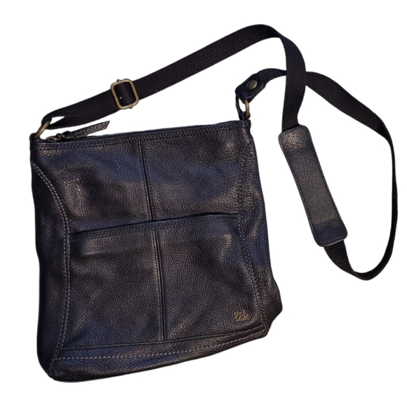 The Sak Iris Leather Crossbody Bag Black Adjustable Strap Pockets - Picture 2 of 12